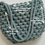 Thumbnail: measurements of sage green knotted cotton shoulder bag
