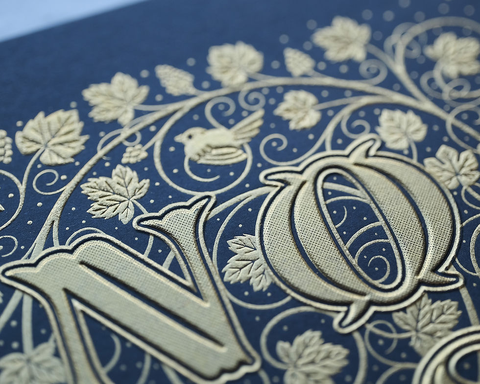 Thumbnail: In Vino Veritas - Gold on Frost White/Midnight Blue