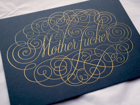 Thumbnail: Cursive - Gold on Midnight Blue