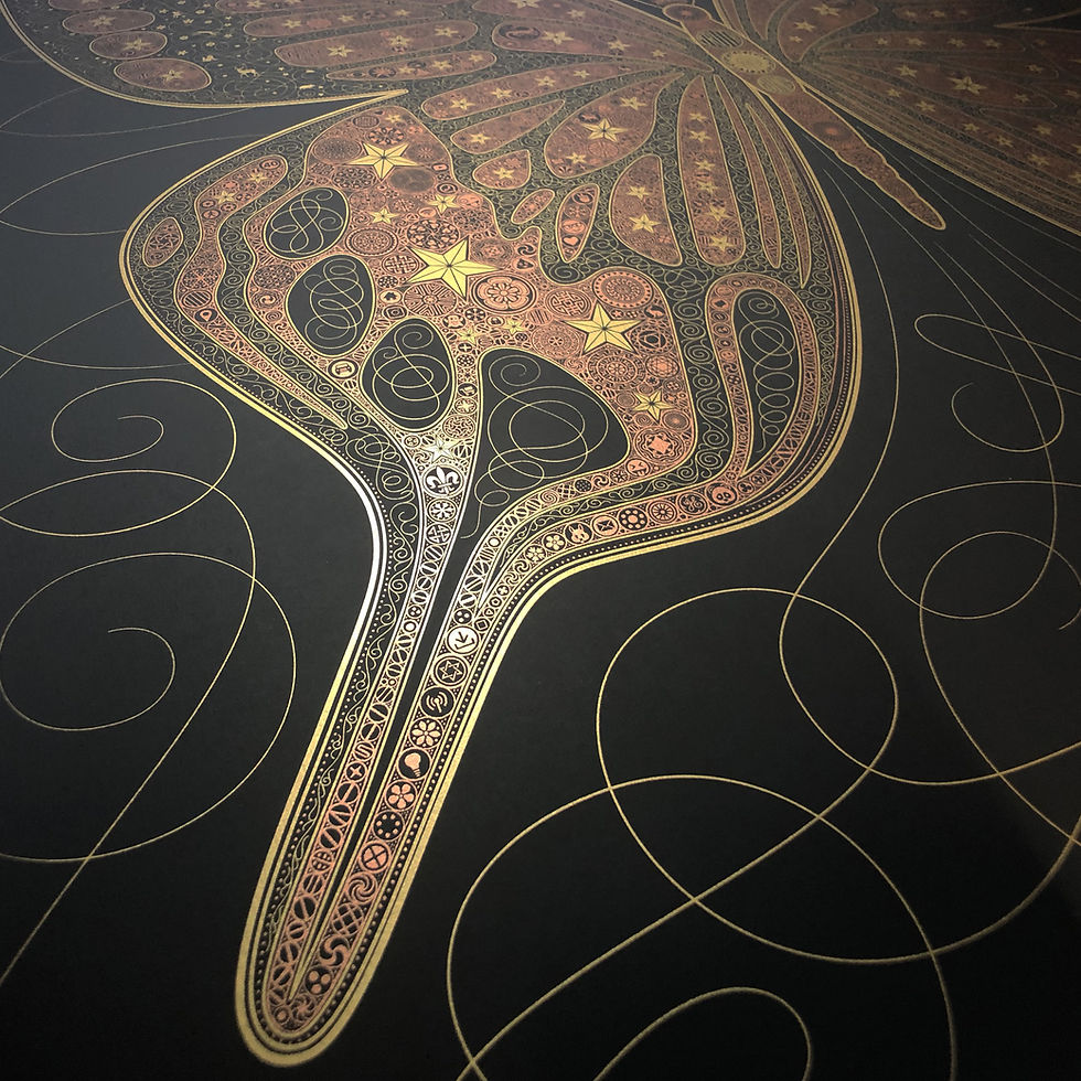 Thumbnail: Butterfly - Metallic Gold on Black - Edition of 95