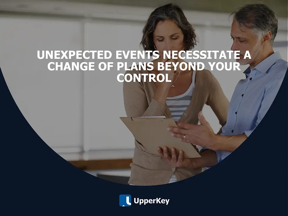 Concerned couple reading document and discussing unexpected changes