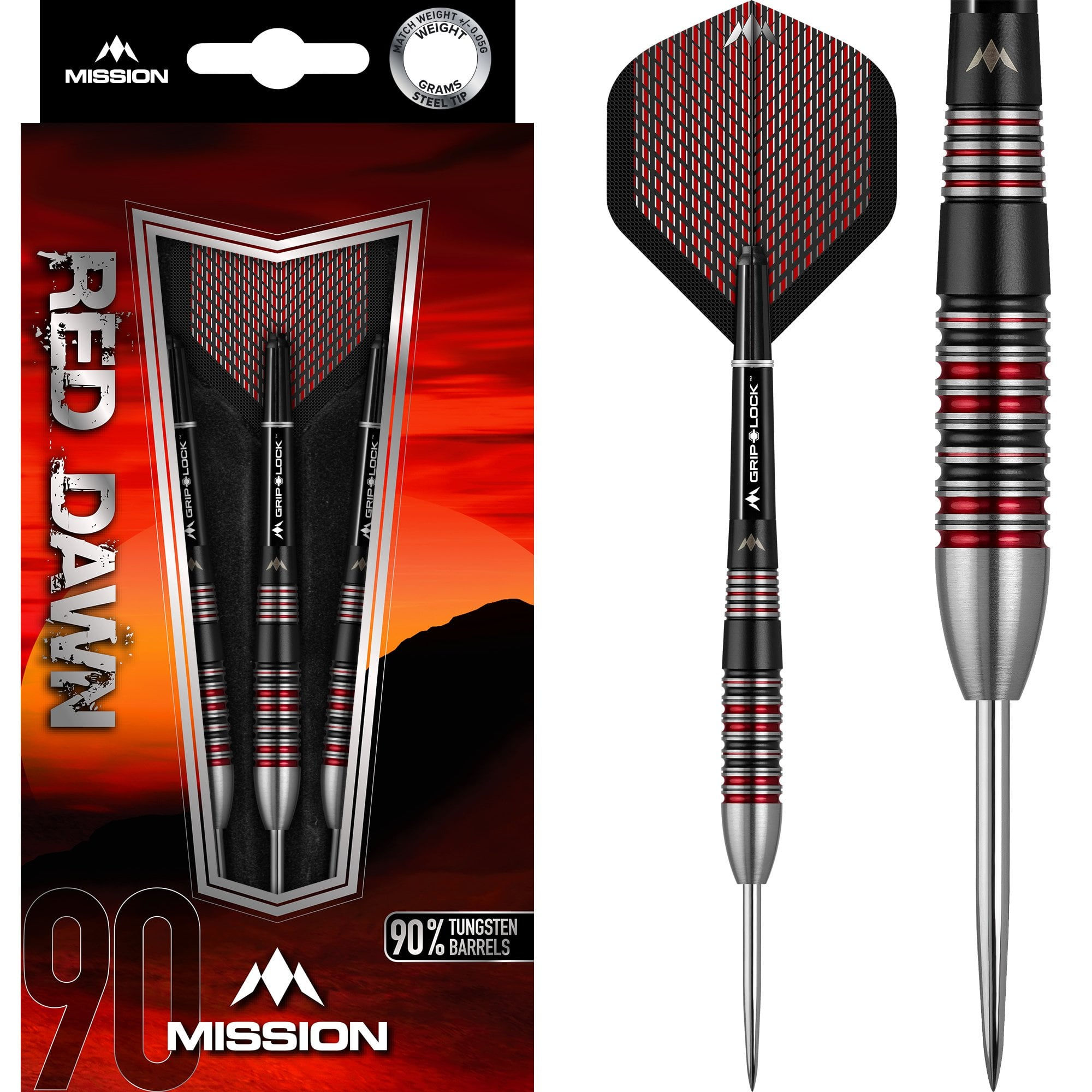 Mission Red Dawn 90% Tungsten Darts Set M2 24g
