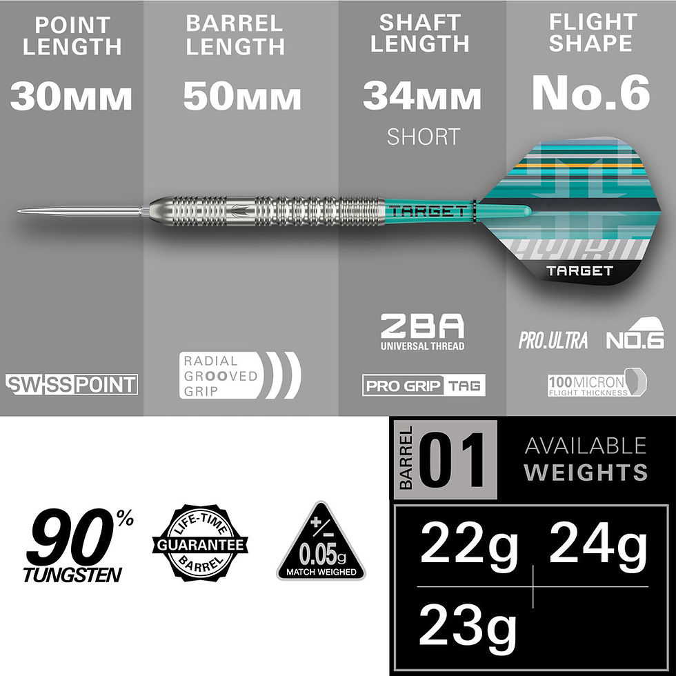 Thumbnail: Target HYDRO 01 Darts Set 90%Tungsten 