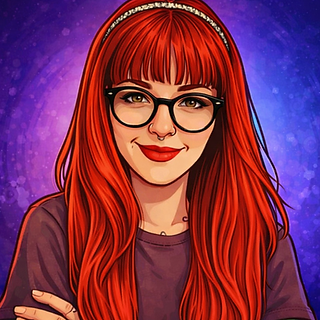 Mulher de cabelos vermelhos e olhar confiante.png