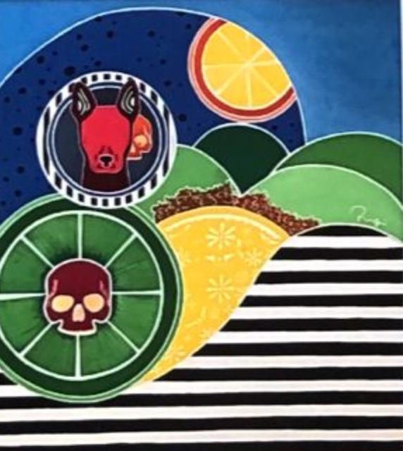 Œuvre de Rogui Martinez intitulée Felicidad Eterna exposée à la Galerie d'art contemporain ‘The Muisca’ à Paris