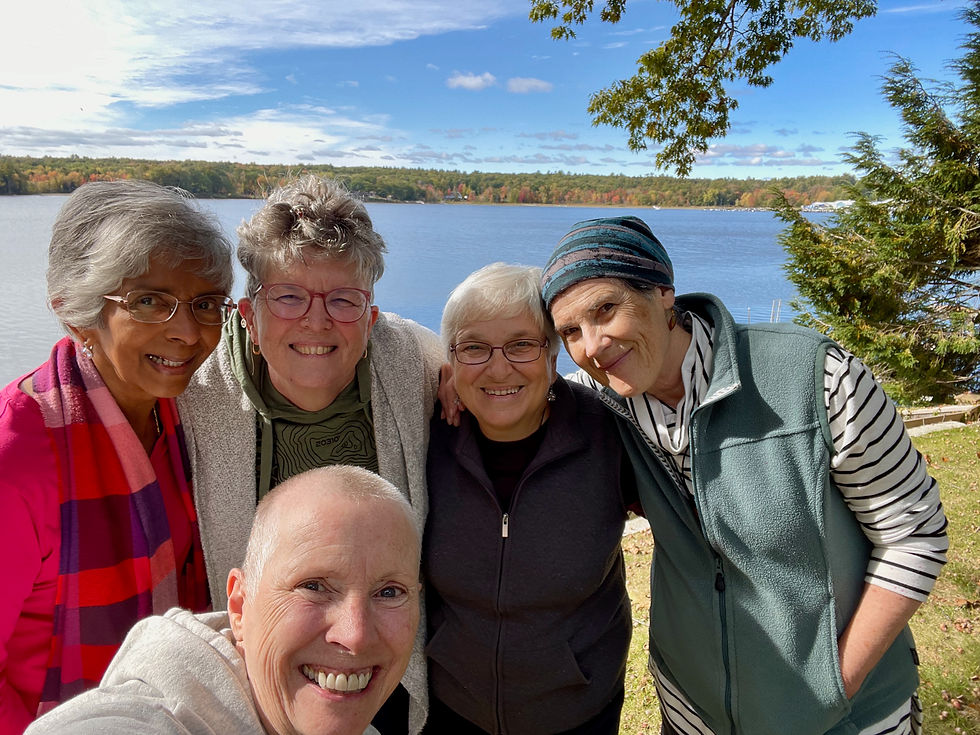 With small group retreatants in Maine.