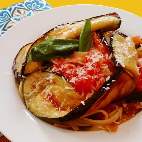Pasta alla Norma met xxtra viergeolijfolie