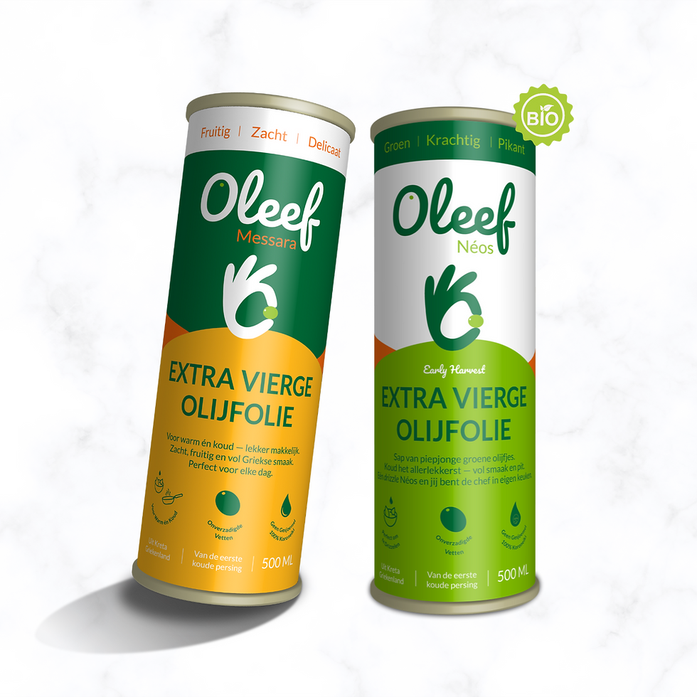 Oleef Messara en Néos Bio Extra Vierge Olijfolie voor koud en warm gebruik