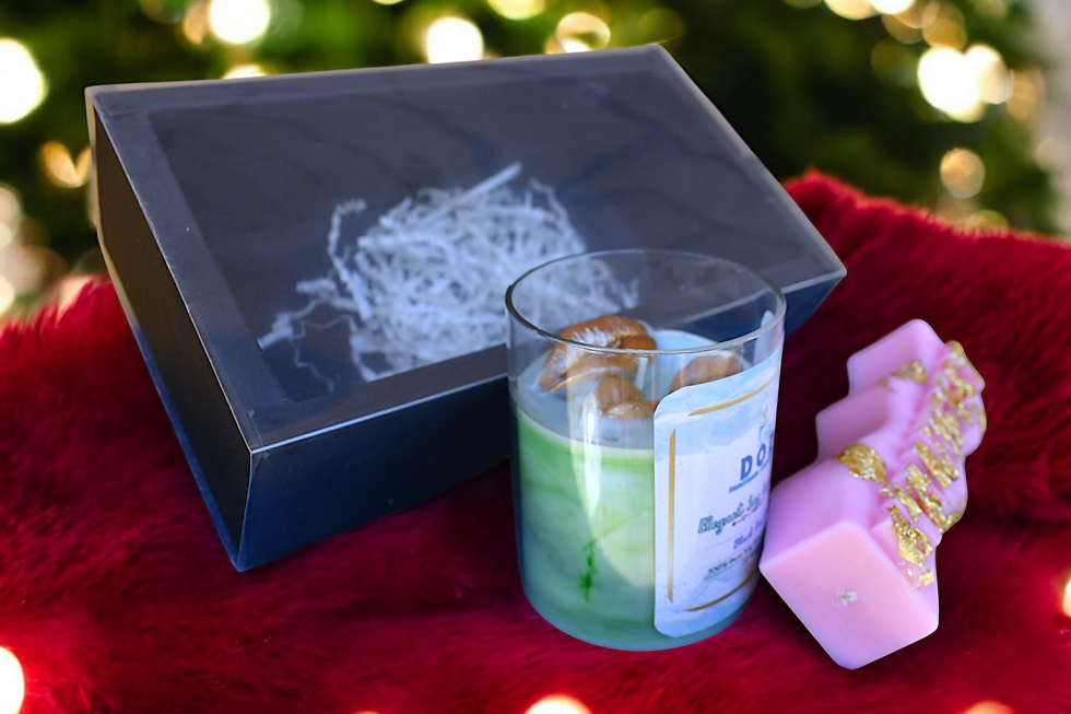 Thumbnail: Love & Manifestation Gift Box: Lips Candle Jar  & Rectangular Manifest Candle