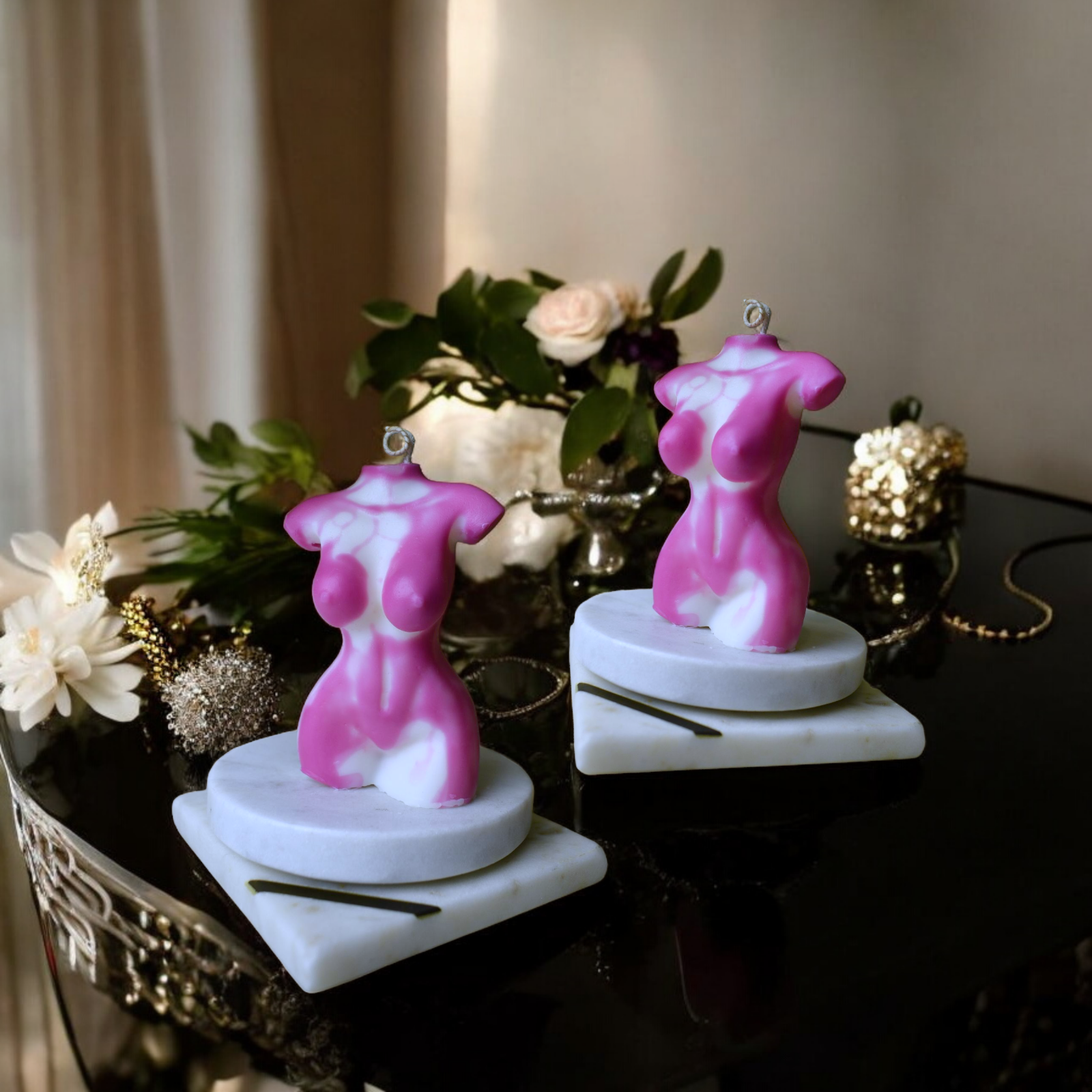 The Marbled Female Torso Candle
