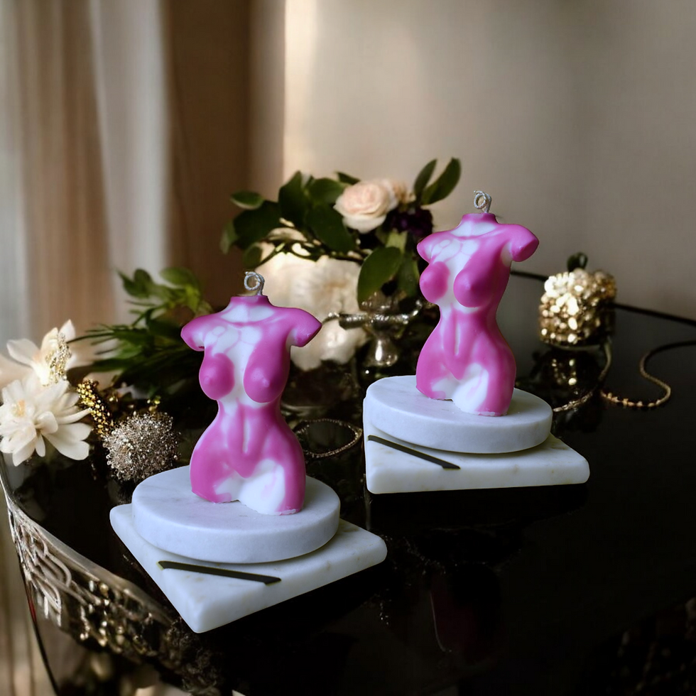 The Marbled Female Torso Candle