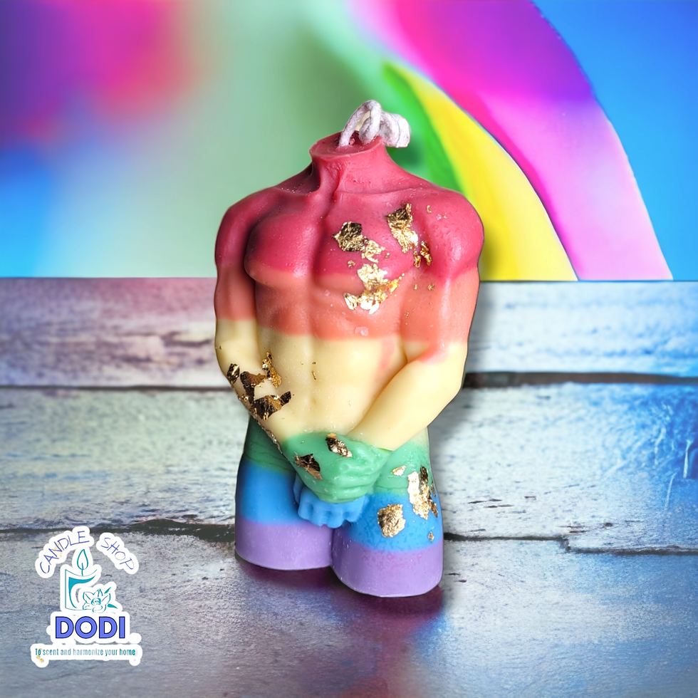 Rainbow Pride Male Torso Candle