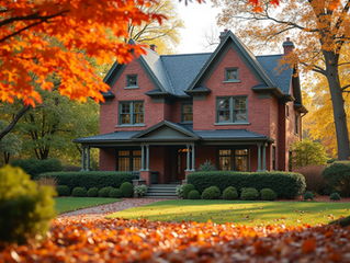 A cozy home surrounded by colorful autumn leaves