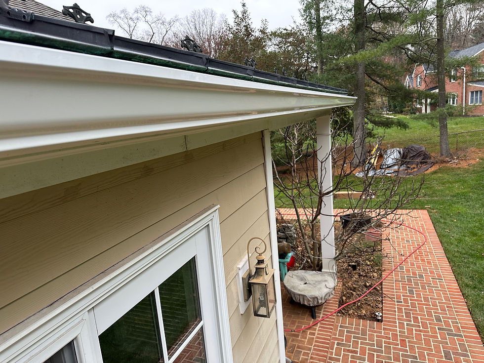 Close-up of 6" gutter installed by Shepherd & Sons on Baltimore County Home