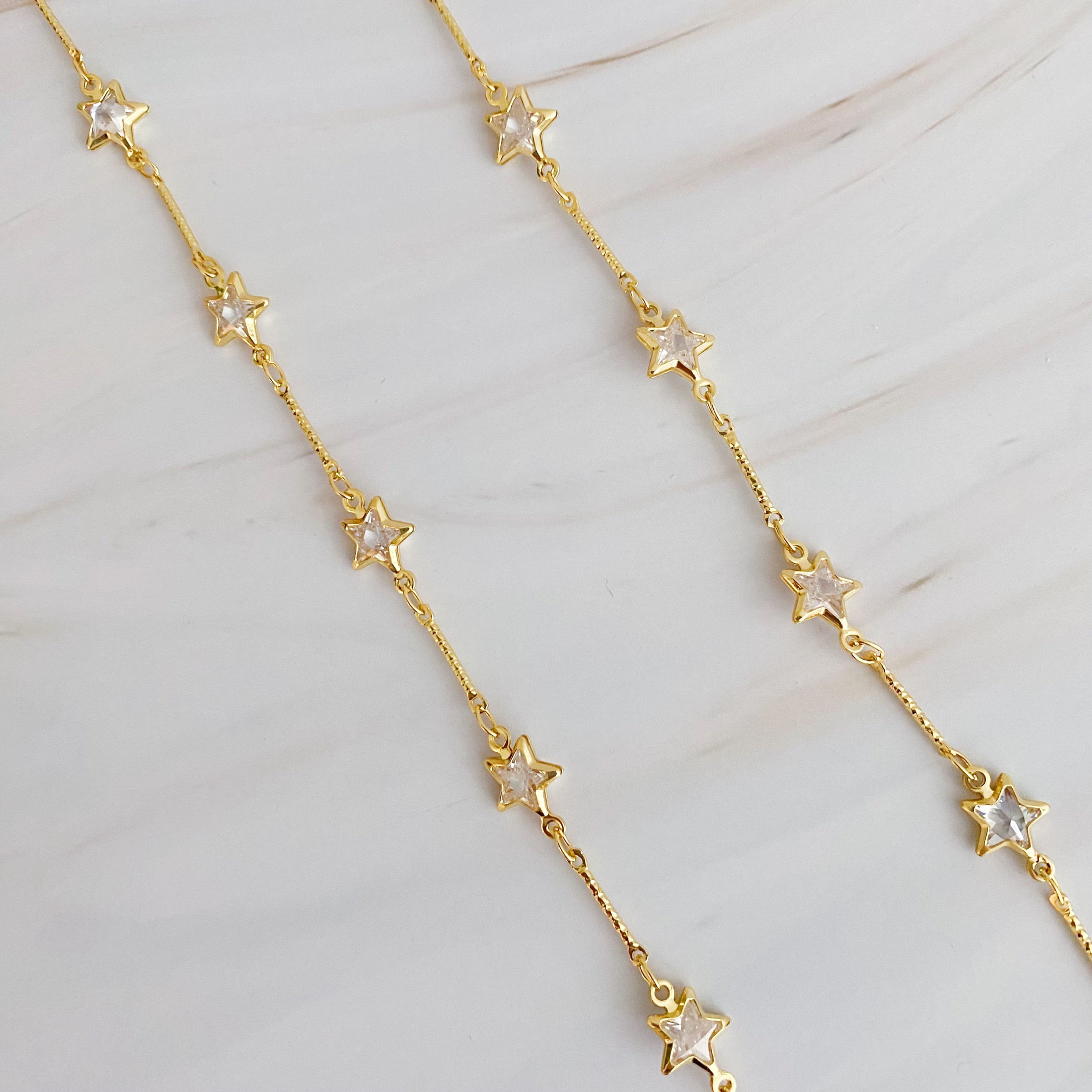 Sparkling Star & Heart Pendant Necklace – Dainty Silver Jewellery