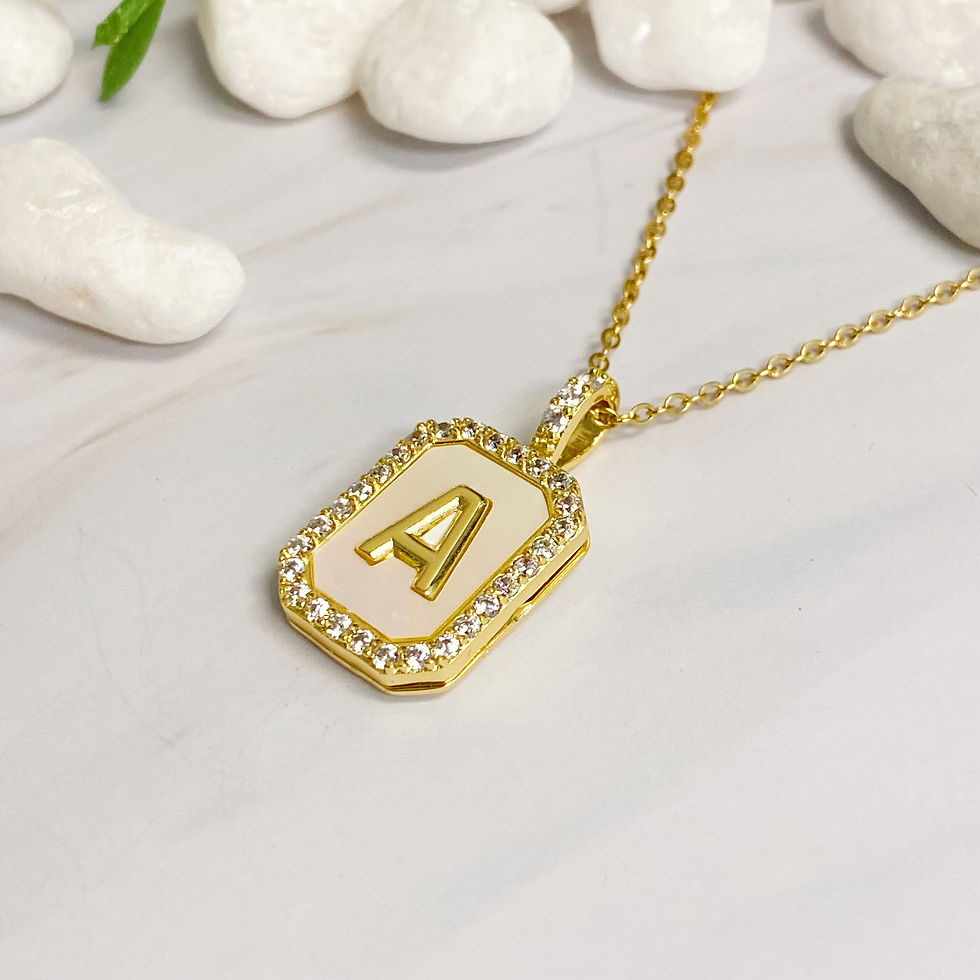 Thumbnail: Initial Deco Open Locket Pendant Necklace