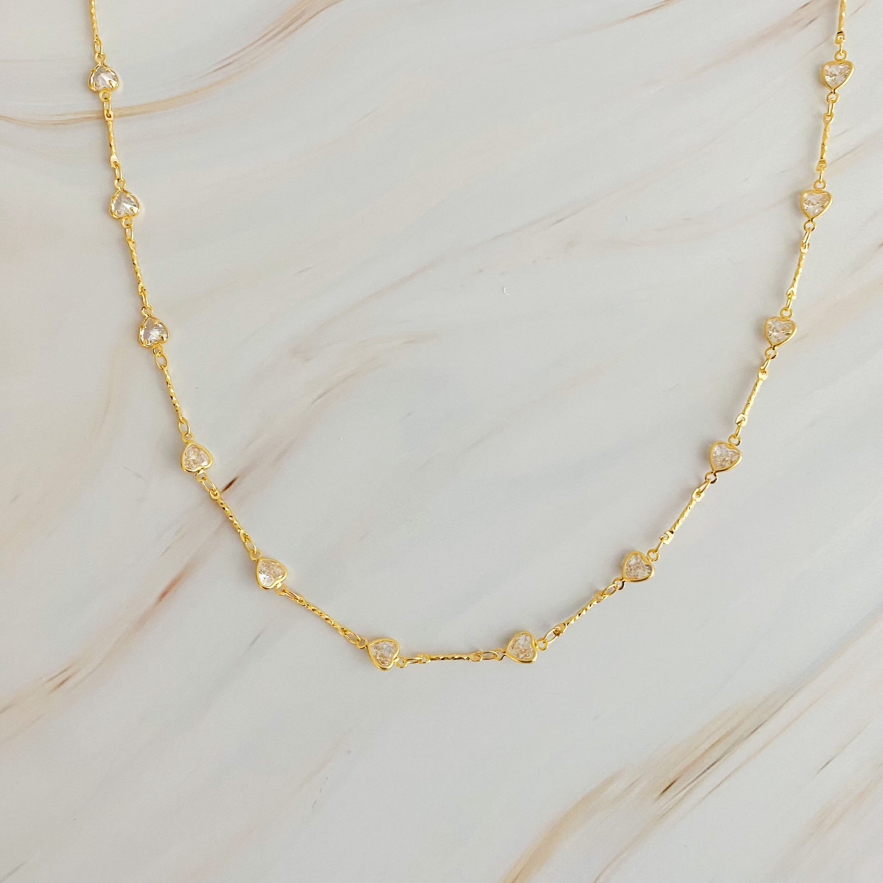 Sparkling Star & Heart Pendant Necklace – Dainty Silver Jewellery