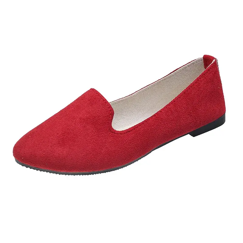 Thumbnail: Spring and Autumn Casual Women's Flat Shoes in Candy-Colored Suede