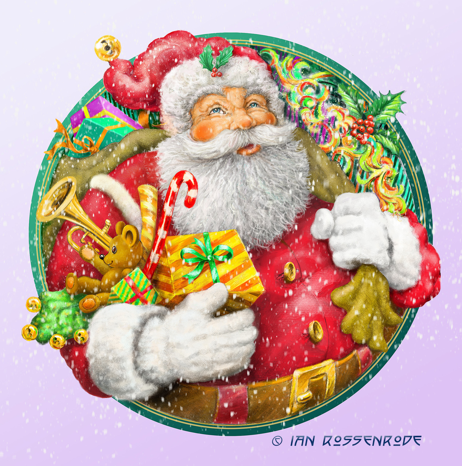Father Christmas card illustration