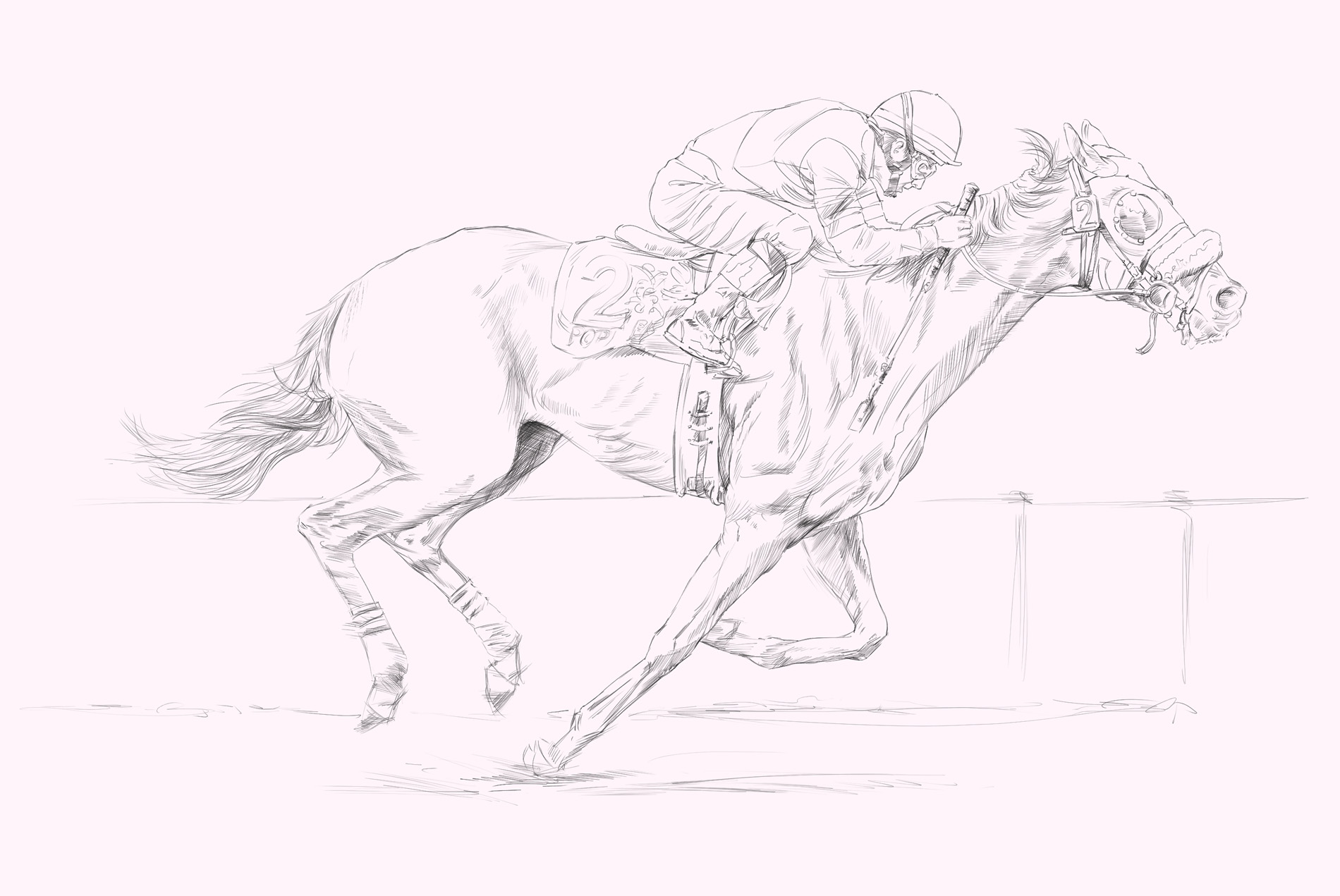 horse racing sketch