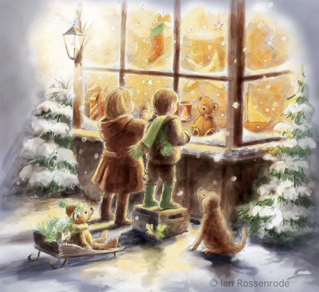 At the Christmas window