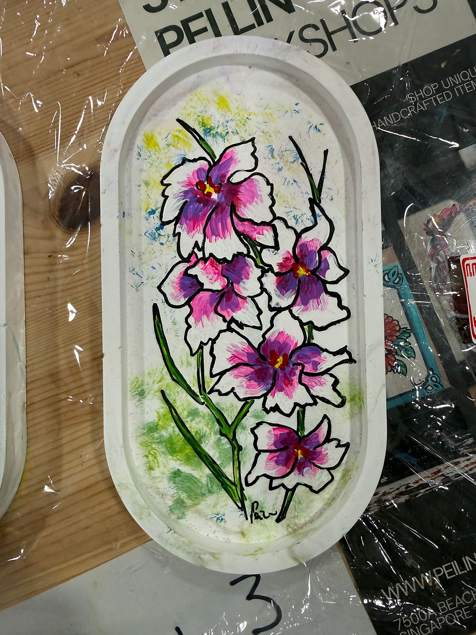 Thumbnail: Hand painted jewellery tray 
