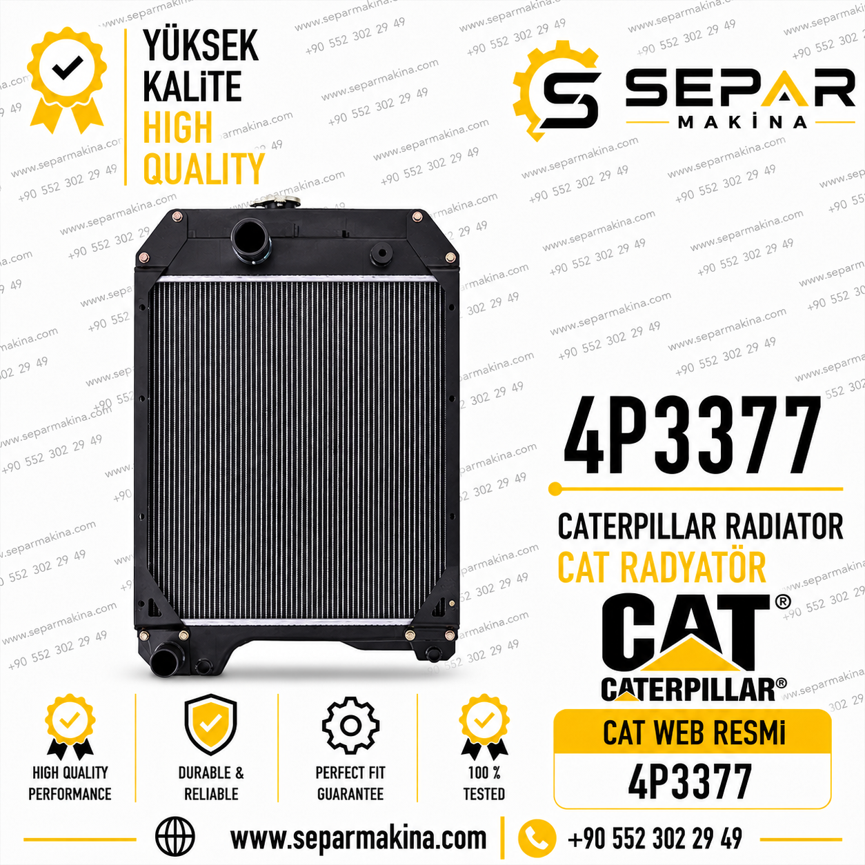 CATERPILLAR RADYATÖR, 4P3377, 4P3379, 7E4639, 416-B, 426-B, 428-B, 436-B, 438-B