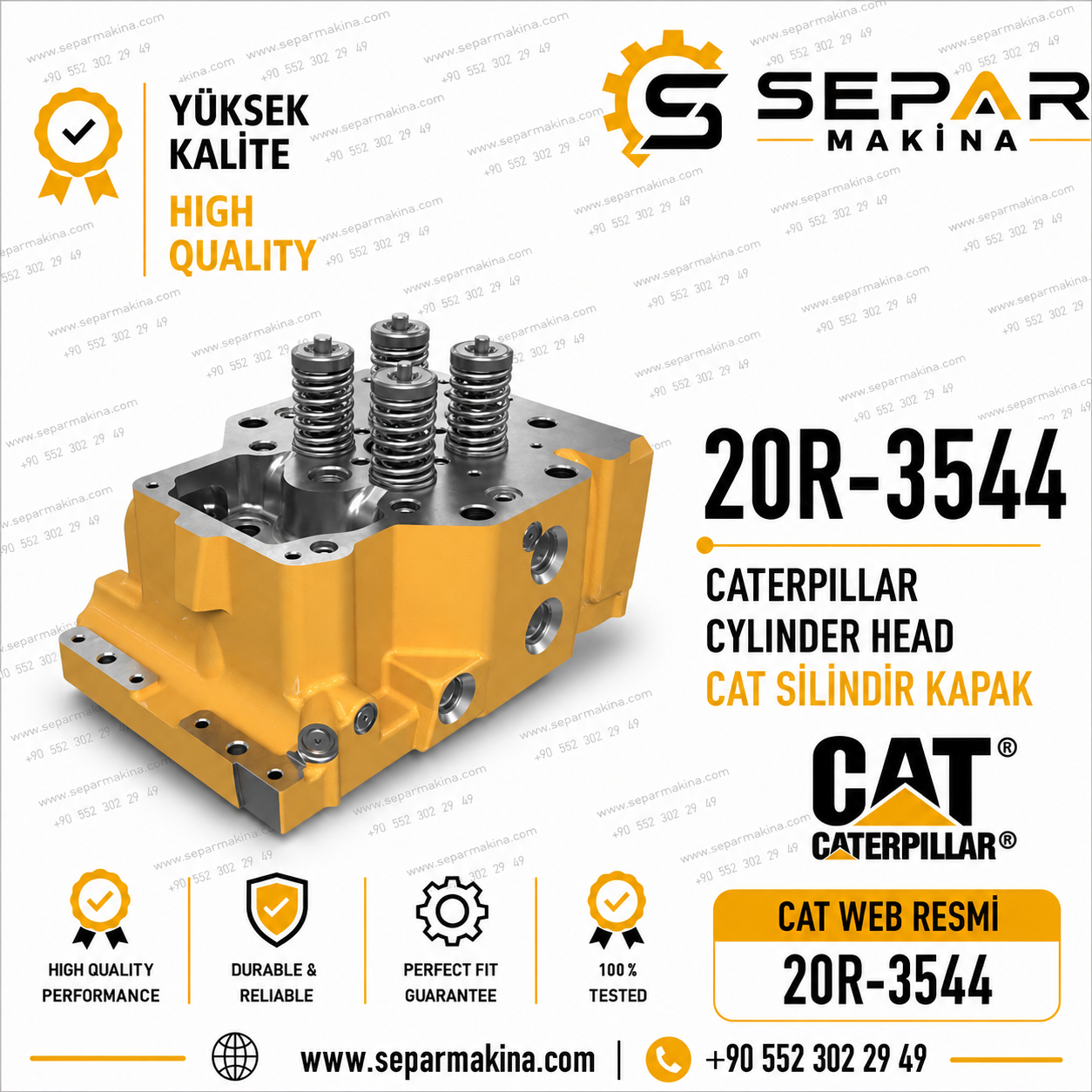 CATERPILLAR SİLİNDİR KAPAK, 20R-3544, 20R3544