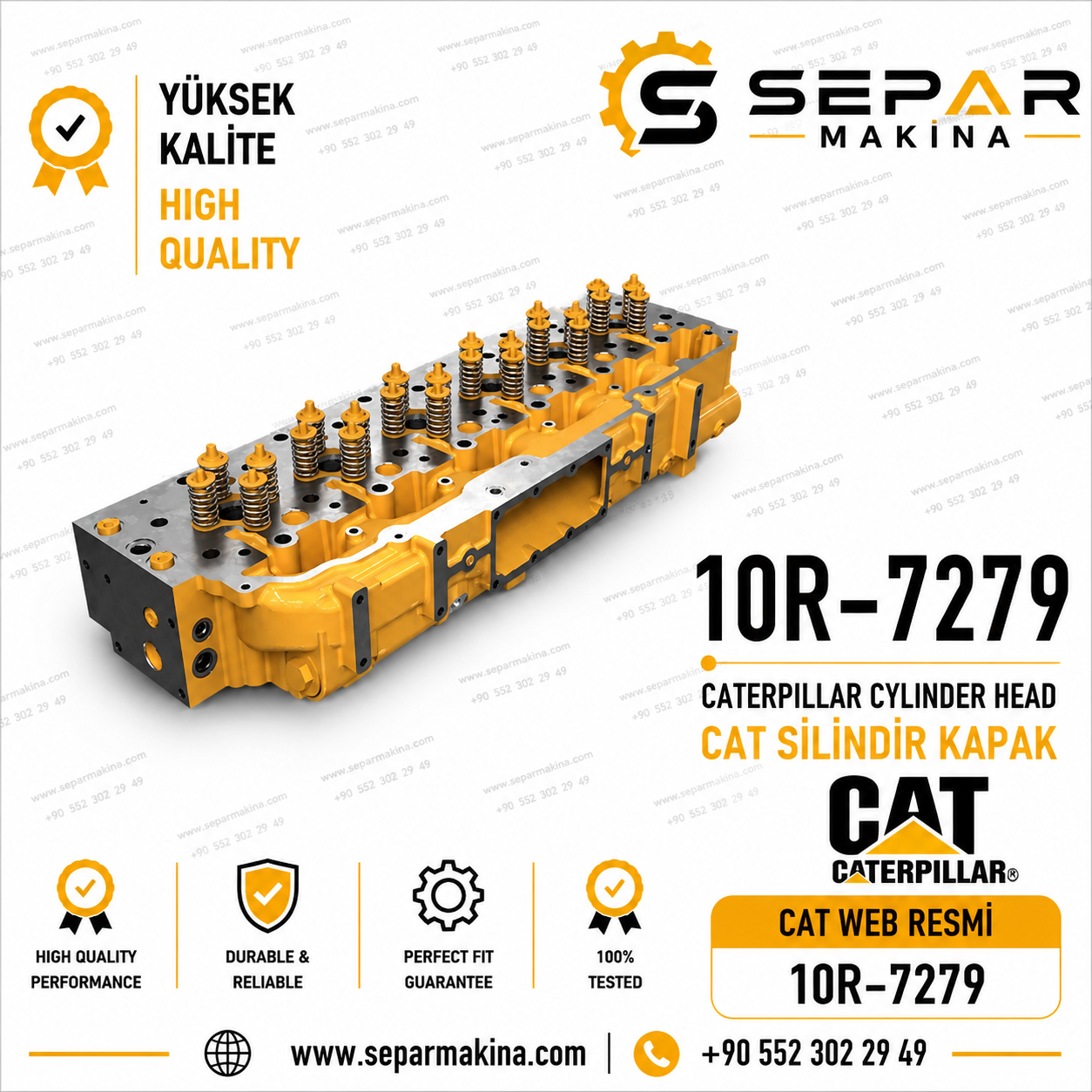 CATERPILLAR SİLİNDİR KAPAK, 10R-7279, 10R7279