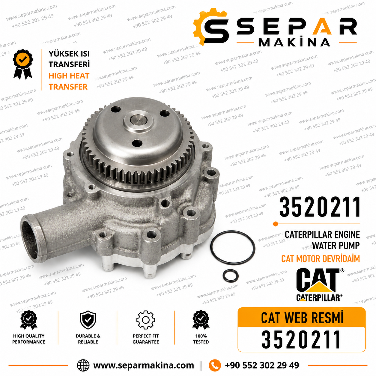 CATERPILLAR WATER PUMP, 352-0211, 3520211, 1615719, 161-5719