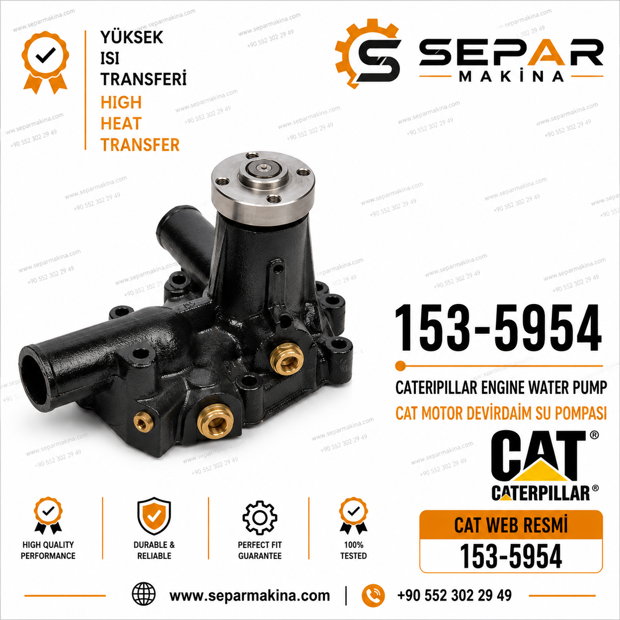 CATERPILLAR WATER PUMP, 153-5954, 153-5955, 1535954, 1535955