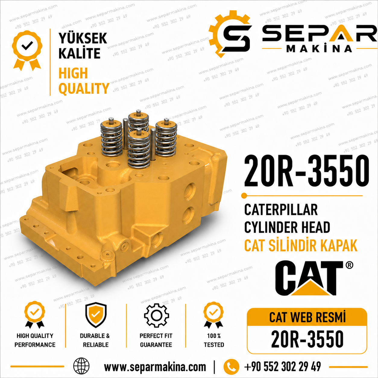 CATERPILLAR SİLİNDİR KAPAK, 20R-3550, 20R3550