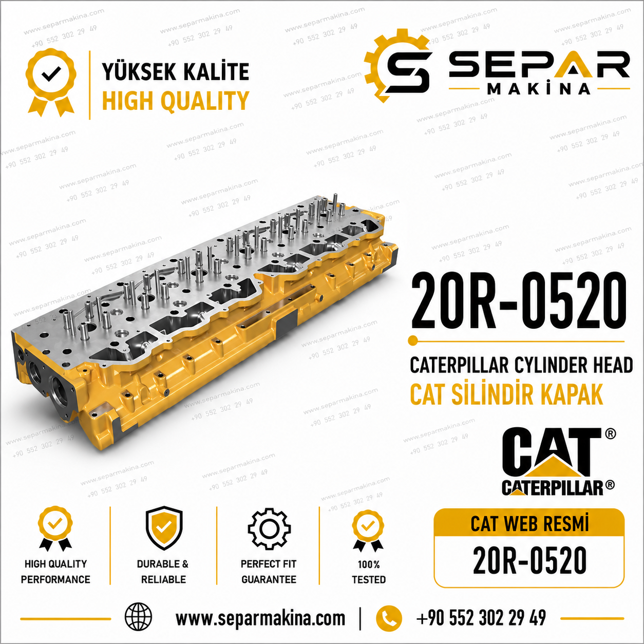 CATERPILLAR SİLİNDİR KAPAK, 20R-0520, 20R0520