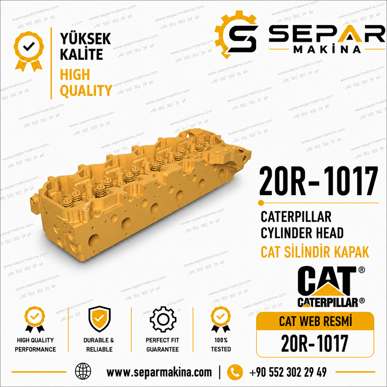 CATERPILLAR SİLİNDİR KAPAK, 20R-1017, 20R1017