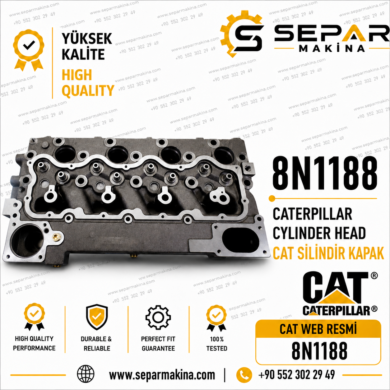 CATERPILLAR SİLİNDİR KAPAK, 8N1188, 27N8514, 7N8524, 8N1454, 2W654,