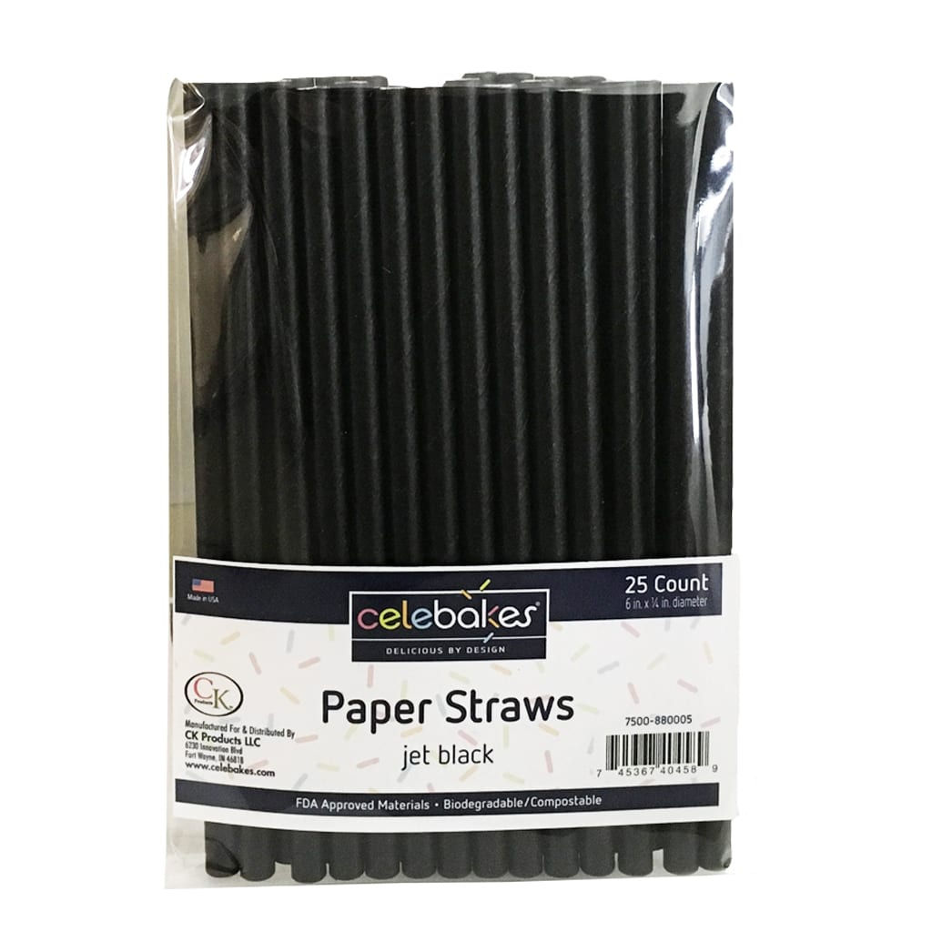 Jet Black Paper Straws