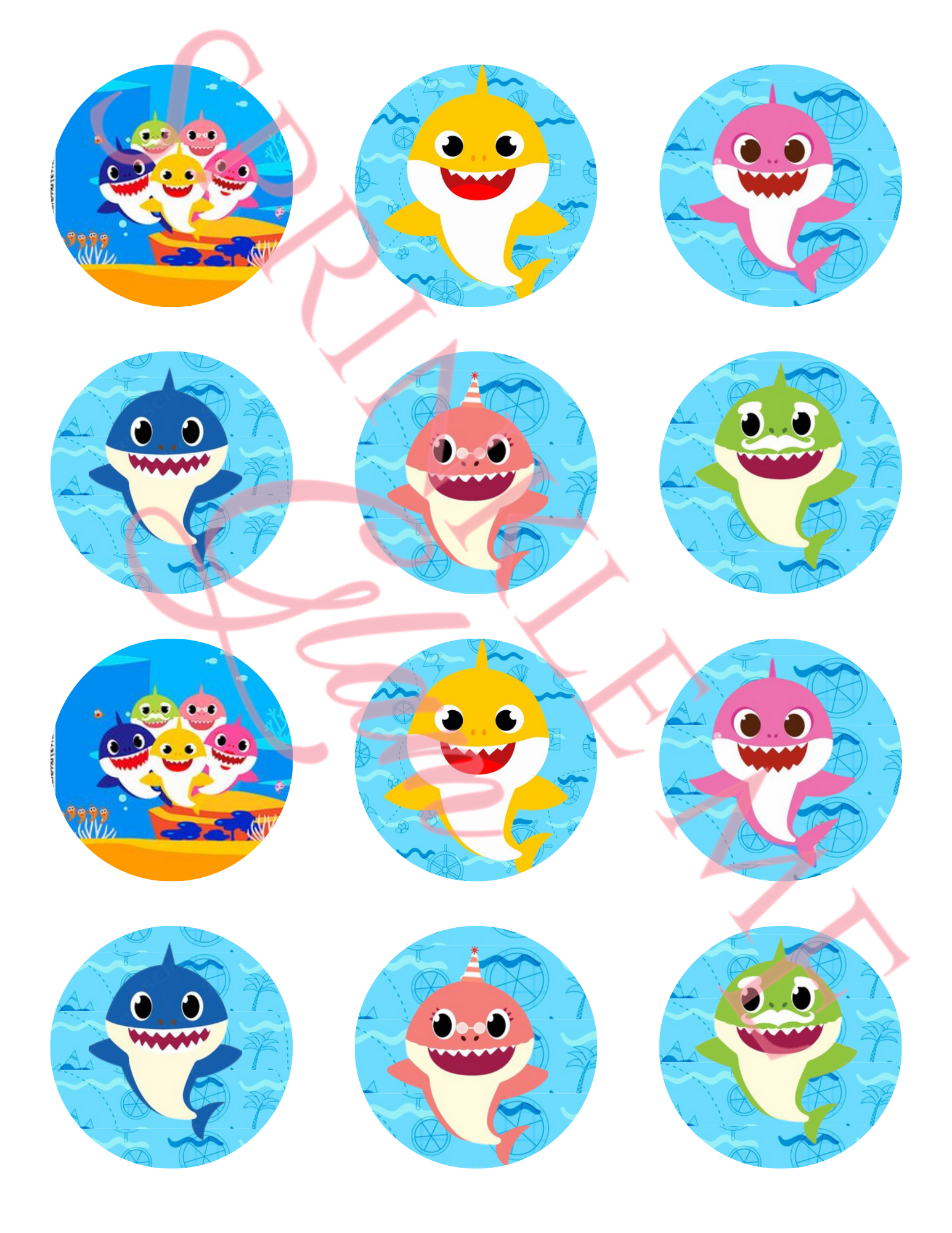 Baby Shark Edible Image