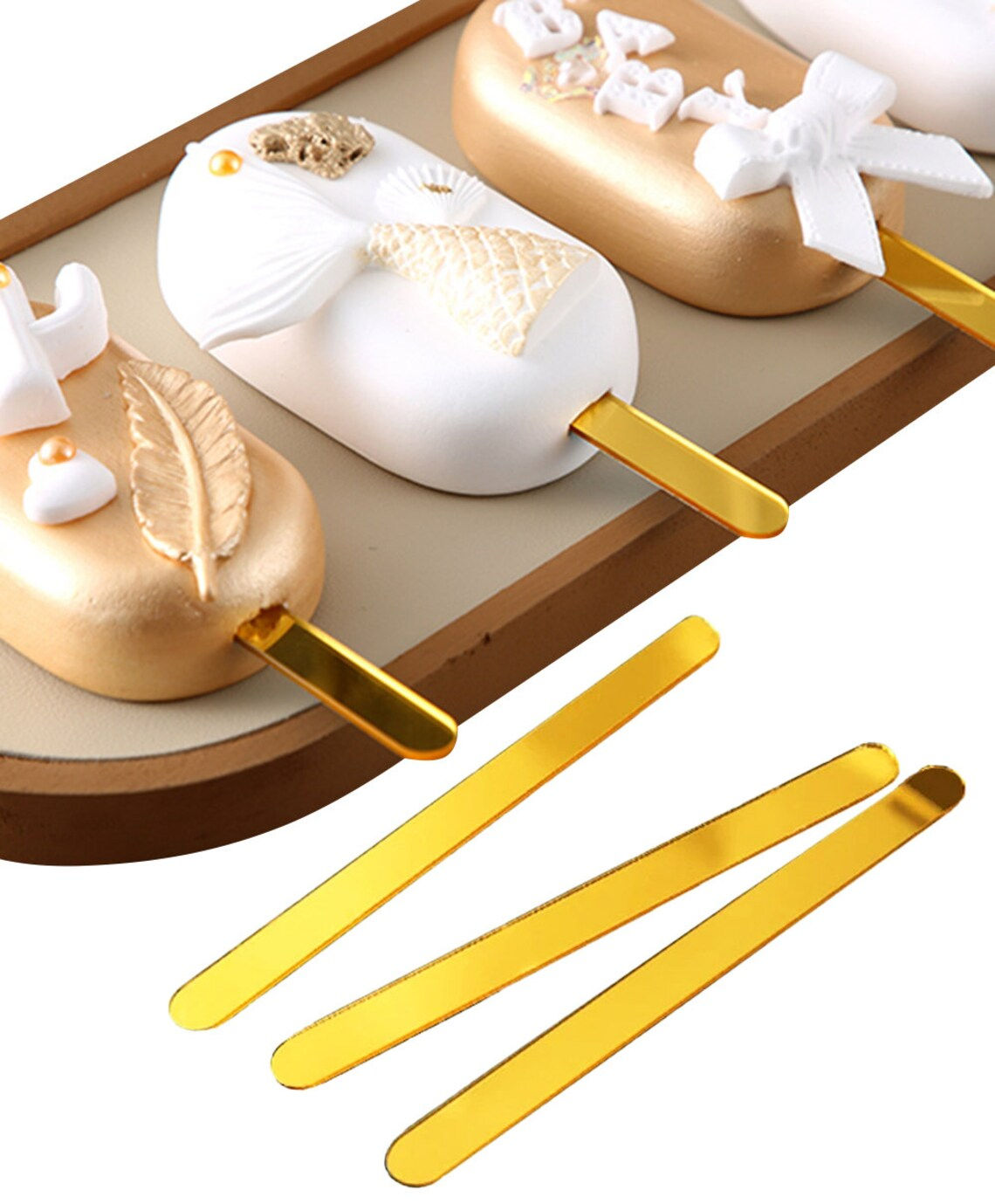 ACRYLIC GOLD POPSICLE STICKS 