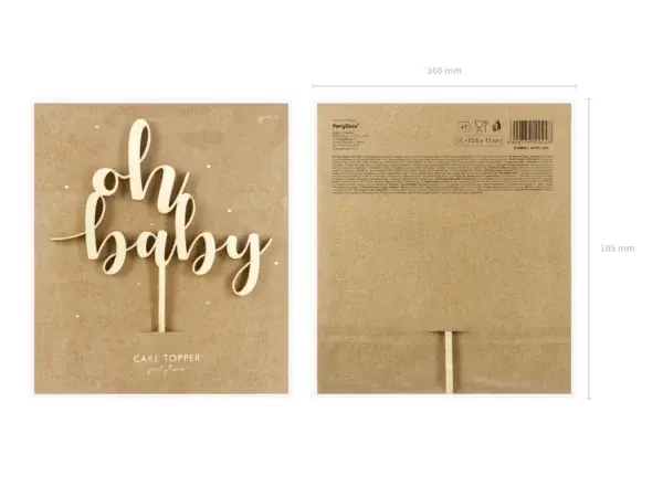 Thumbnail: WOODEN CAKE TOPPER OH BABY
