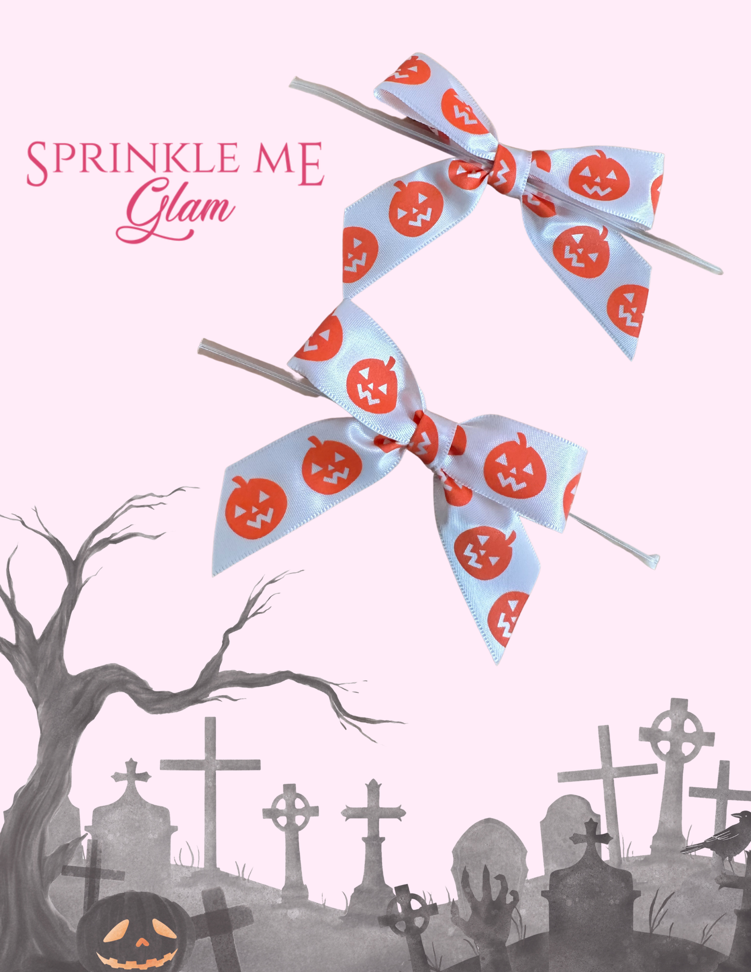 Jack-o'-Lantern Halloween Twist Tie Bows