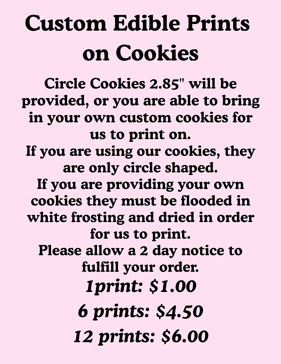 Custom Edible Prints on Cookies