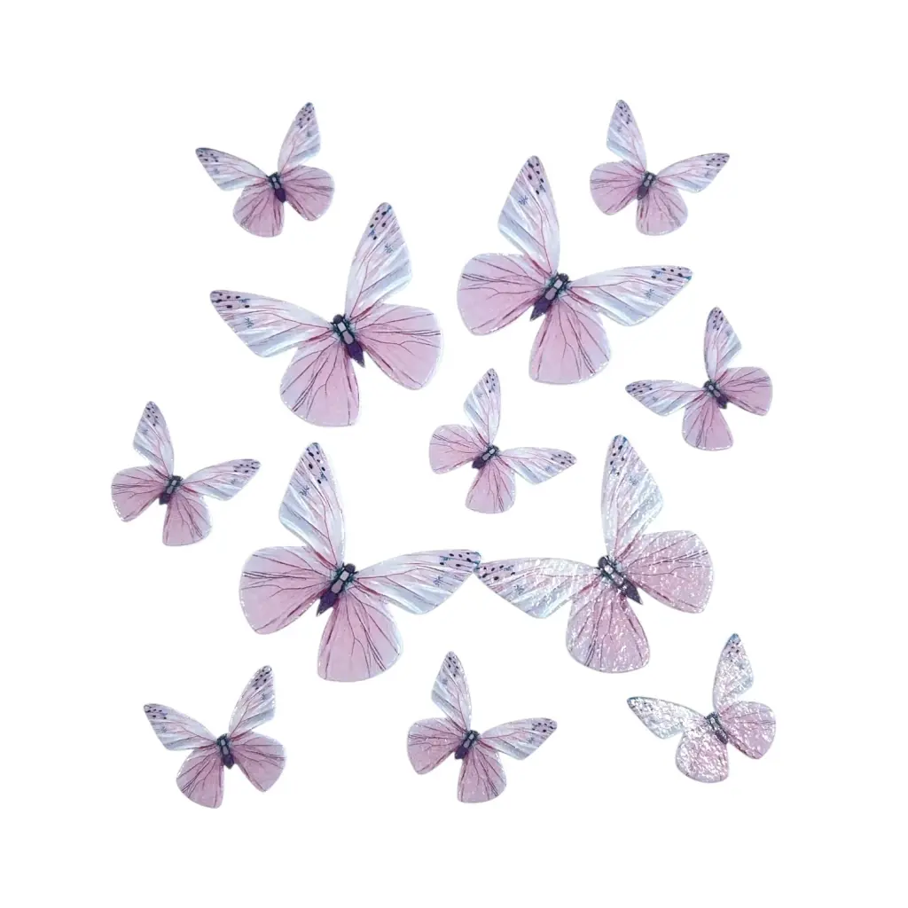 Light purple edible butterflies