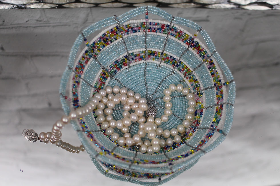 Thumbnail: ሰፌድ - Decorative Beaded Bowl