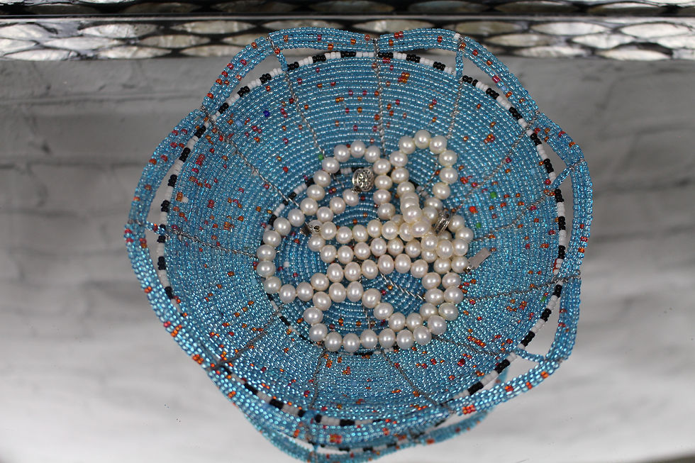 Thumbnail: ሰፌድ - Decorative Beaded Bowl