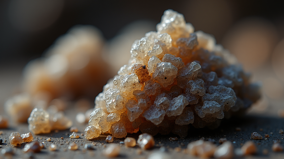 Close-up view of a rare earth mineral sample