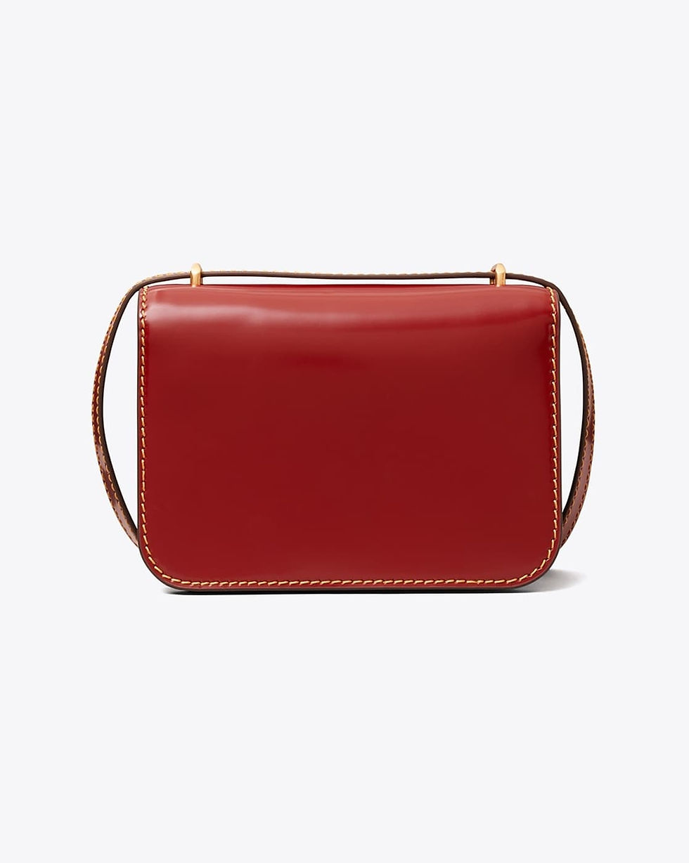 Thumbnail: Tory Burch Small Eleanor Spazzolato Bag  - Maroon
