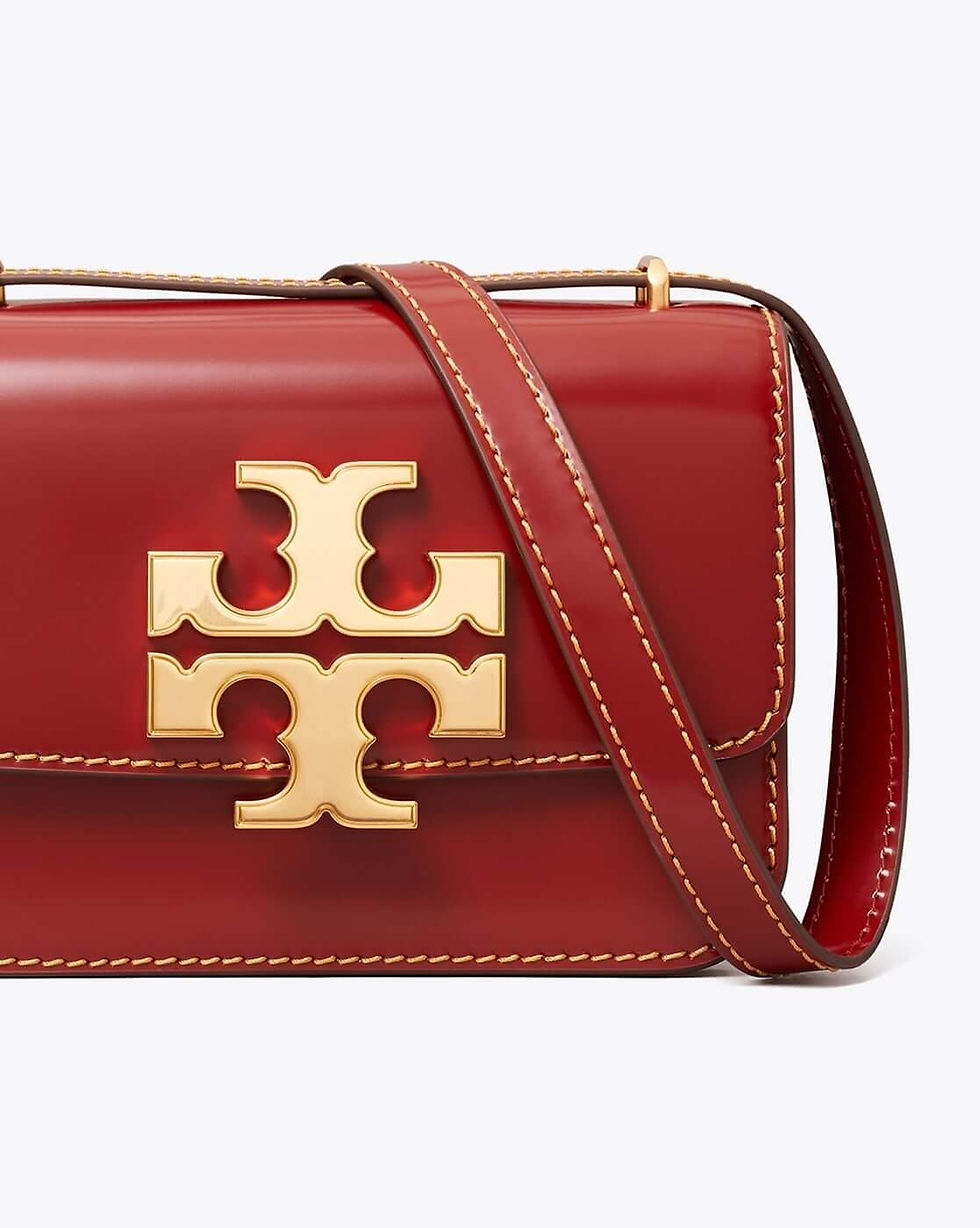 Thumbnail: Tory Burch Small Eleanor Spazzolato Bag  - Maroon