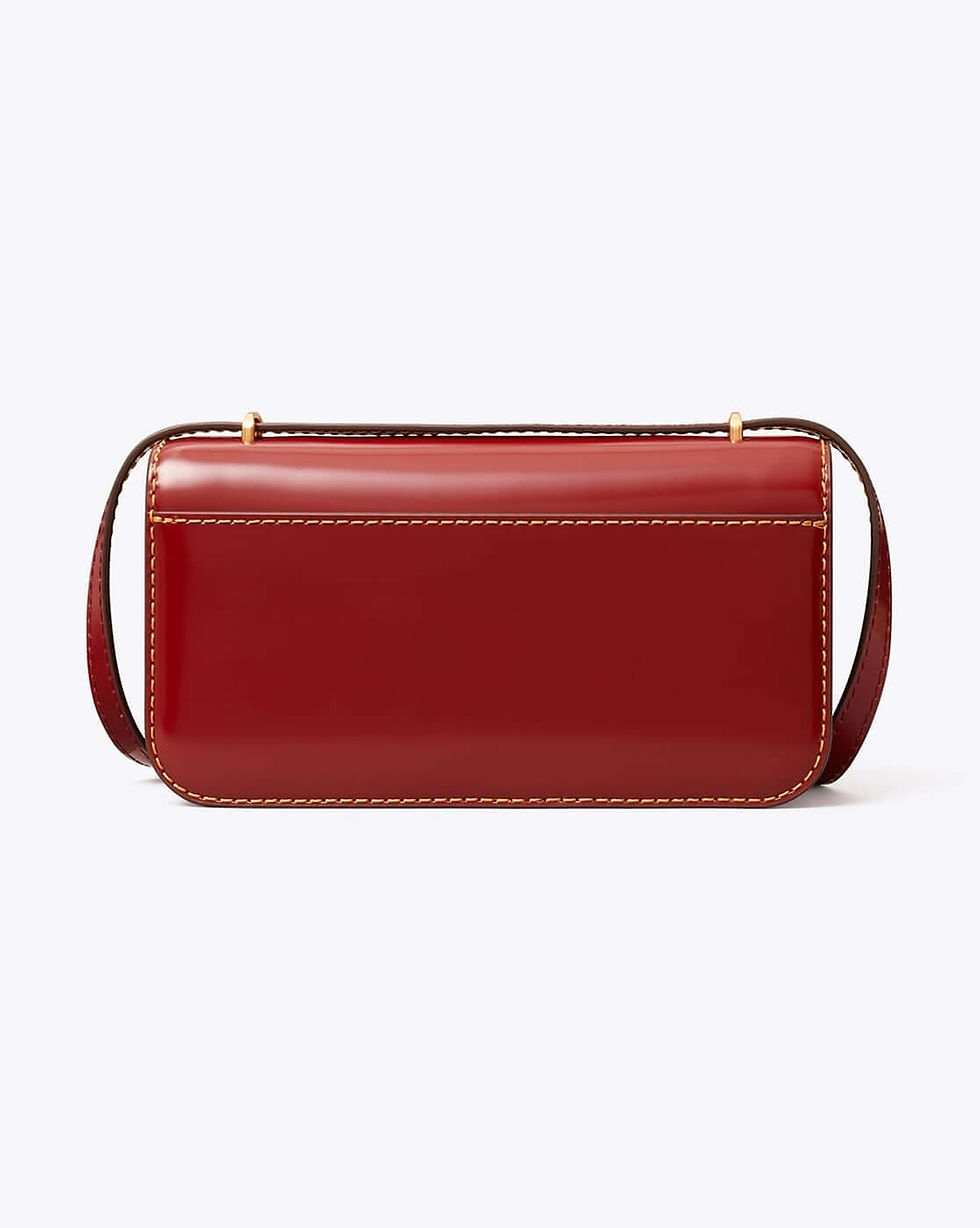Thumbnail: Tory Burch Eleanor Spazzolato E/W Small Convertible Bag - Red