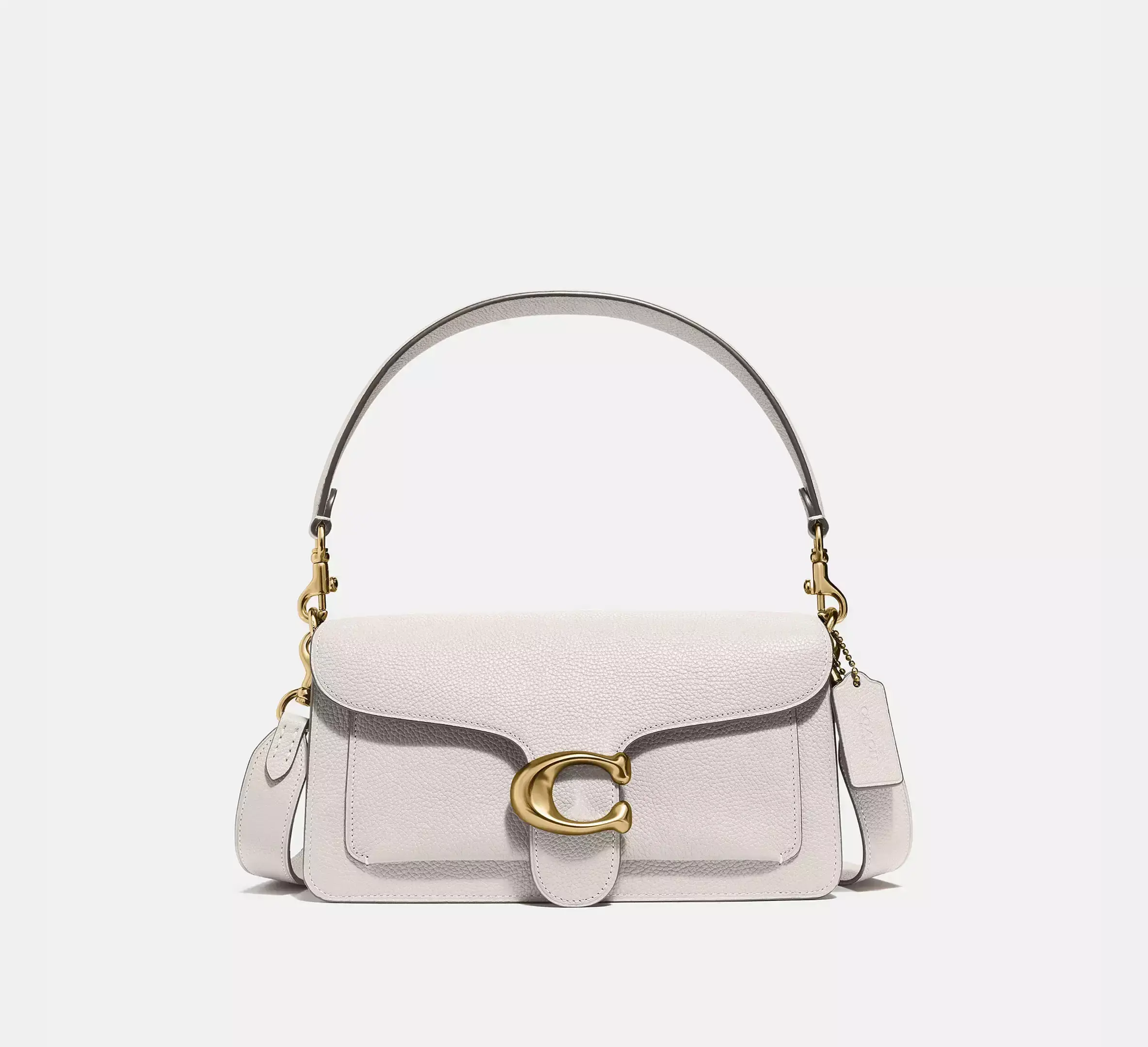 Coach Tabby Shoulder Bag 26 in Pebble Leather - White