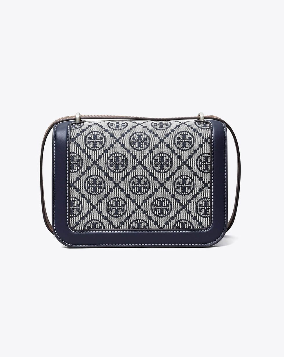 Thumbnail: Tory Burch Eleanor T Monogram Small Convertible Shoulder Bag - Blue